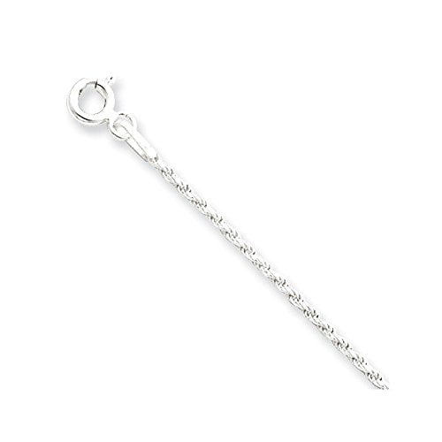 .925 Sterling Silver 2.25MM Diamond-Cut Rope Link Bracelet 7 and 8 inches 